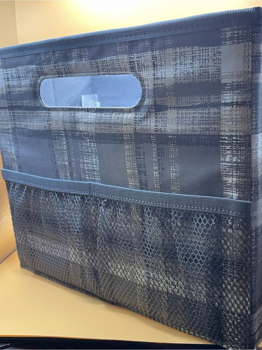 Thirty-One Gifts Collapsible Fold N' File Gray Storage Tote Bin